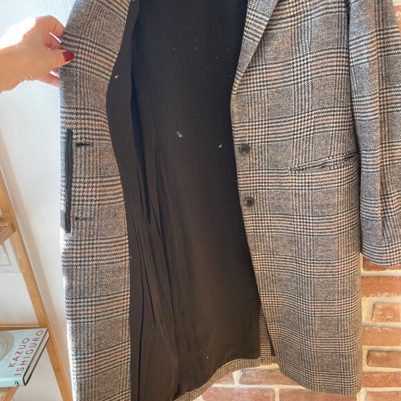 AllSaints Plaid Wool Overcoat, Size 4, Excellent Condition - Picture 3 of 8
